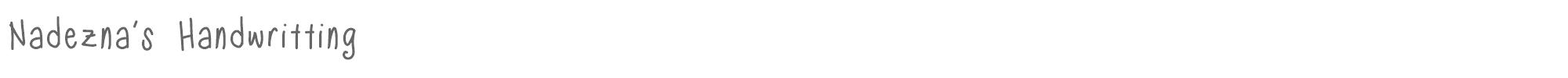 Sample characters Nadezna's Handwritting Font